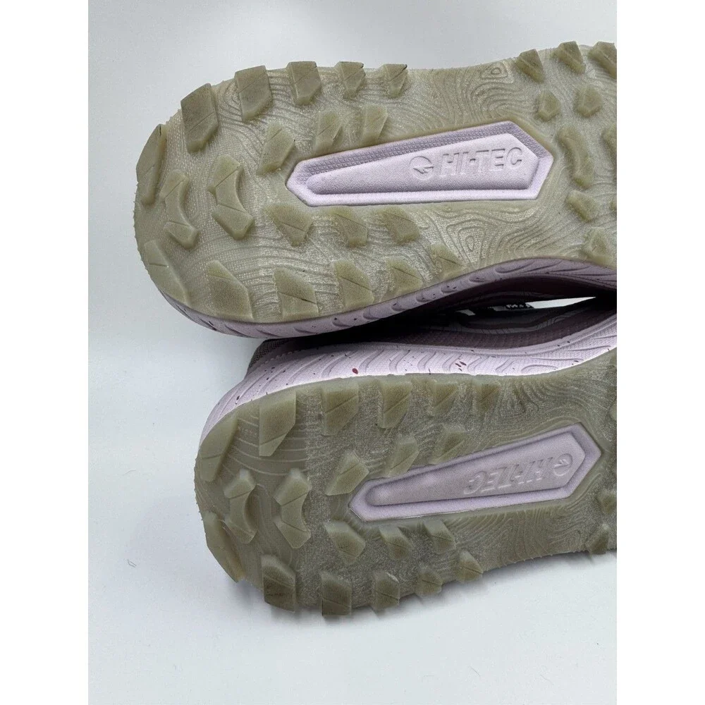 Hi-Tec Women Trail Shoe Athletic 7.5 Breathable Mesh, Lace Up, Lilac, Purple